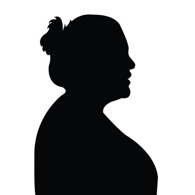 Bir kadın baş siluet vektörü