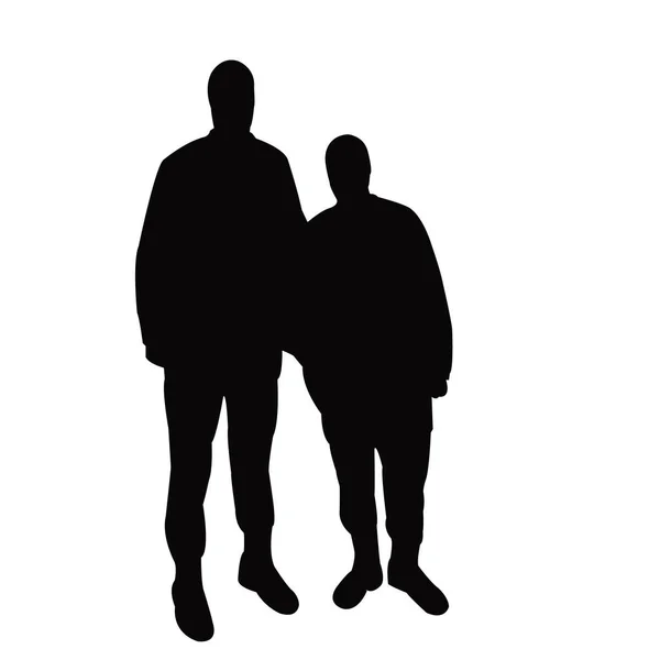 Vettore Silhouette Corpo Due Uomini — Vettoriale Stock