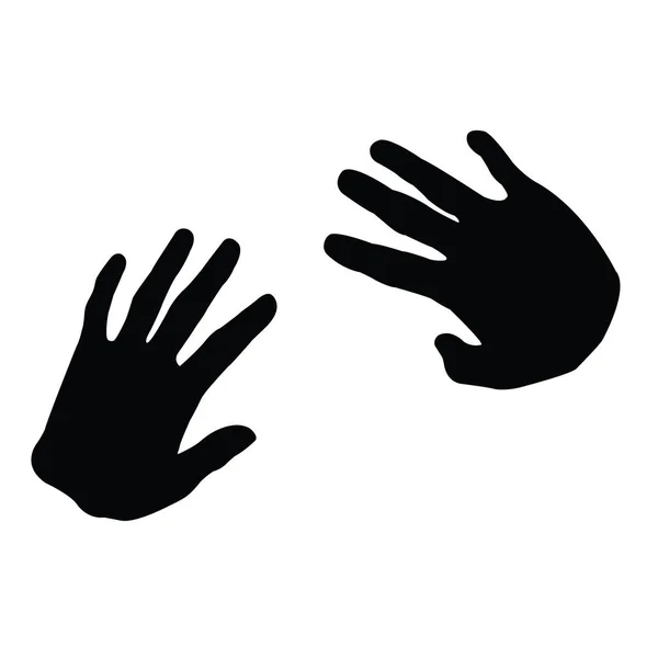 Pair Hand Silhouette Vector — Stock Vector
