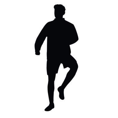 Genç bir adamın siluet vektörü