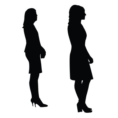 iki kadın siluet vektör vücut