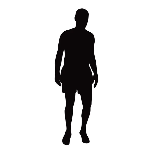 Ein Junger Mann Körper Silhouette Vektor — Stockvektor