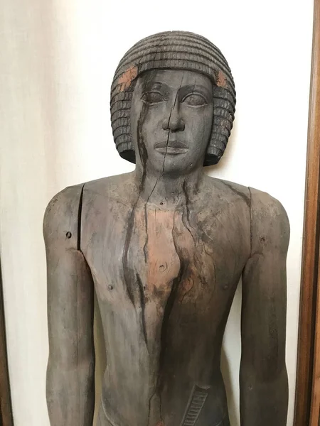 Houten Standbeeld Het Museum Van Egyptische Oudheden Caïro Egypte — Stockfoto
