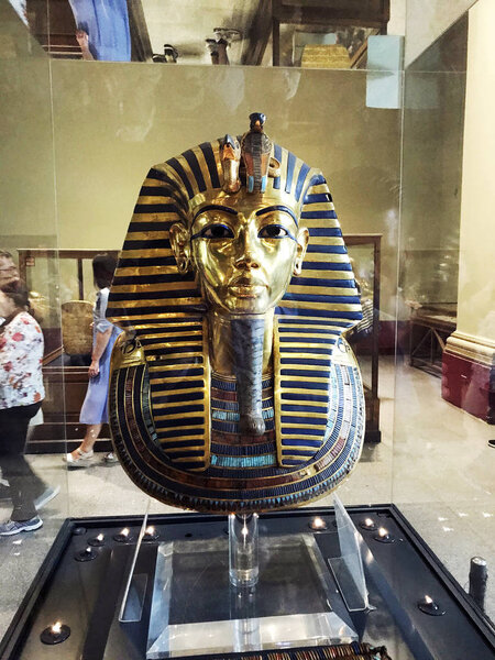 Gold Mask of Tutankhamun inside the Museum of Egyptian Antiquities, Cairo, Egypt
