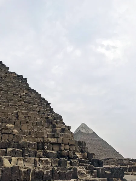 Uitzicht Piramides Buurt Van Caïro Stad Gizeh Egypte — Stockfoto