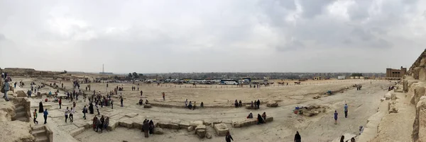 Vista Panoramica Giza Dalla Grande Piramide Egitto — Foto Stock