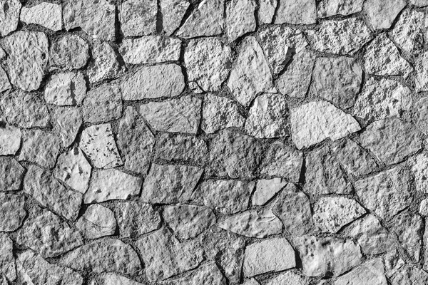 Mosaic texture stone wall of monochrome tone — Stock Photo, Image