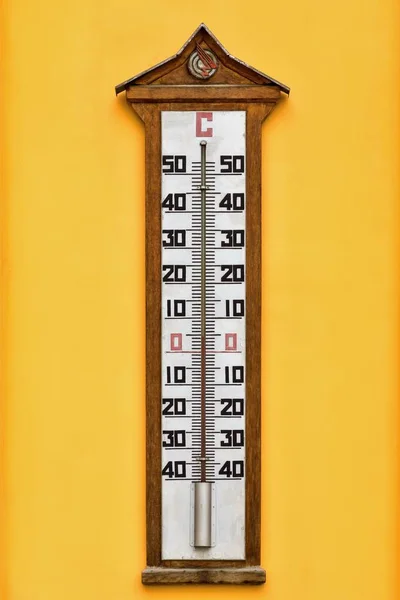 Big thermometer on a wall — Stock Photo, Image