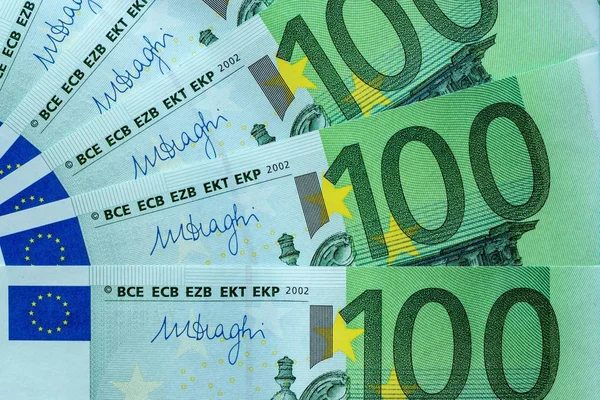 Αφηρημένη θραύσμα το τραπεζογραμμάτιο των 100 ευρώ — Φωτογραφία Αρχείου