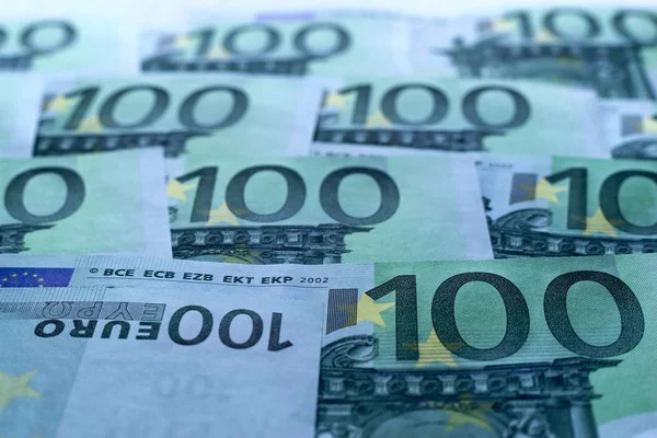 Életlen a háttérben egy kollázs a bankjegyek euro — Stock Fotó