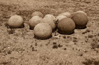 old stone spheres or kernels clipart