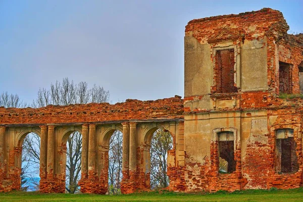 Ancient Ruins Ruined Old Brick Buildings Arched Walls Closeup — Stock Photo, Image