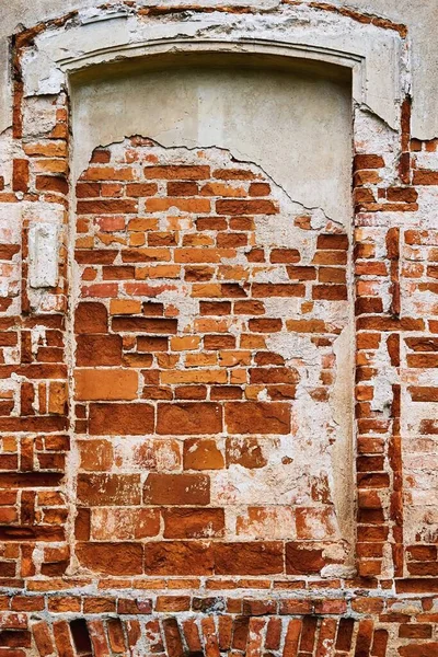 Ancient Frame Niche Old Brick Wall Vintage Textured Background — Stock Photo, Image