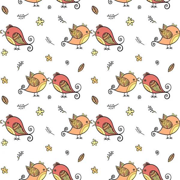 Seamless Pattern Birds Children Cartoon Illustration Used Baby Bodysuit — Stok Vektör