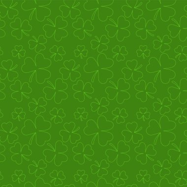 Yonca yapraklarından pürüzsüz bir arka plan. Aziz Patrick Günü.