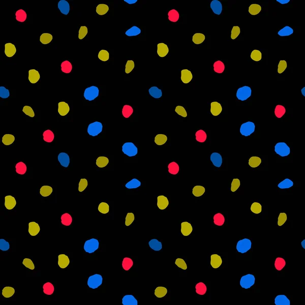 Ditsy Vector Polka Dot Pattern Random Hand Painted Circles Seamless — Stock Vector