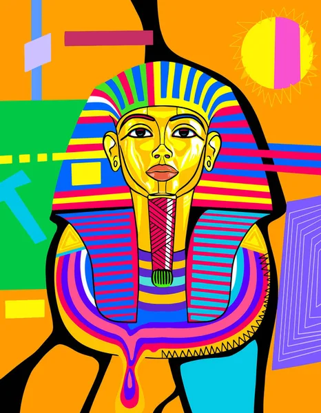 Pharaon Dans Conception Style Vectoriel Pop Art Bon Pour Conception — Image vectorielle