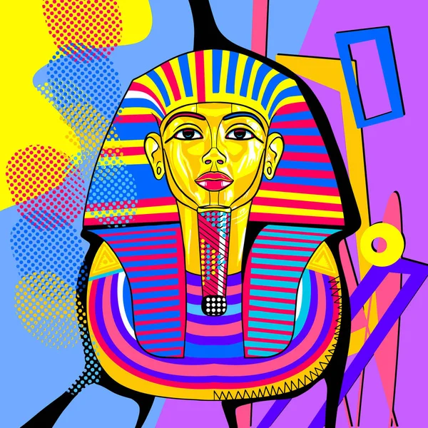 Pharaon Dans Conception Style Vectoriel Pop Art Bon Pour Conception — Image vectorielle