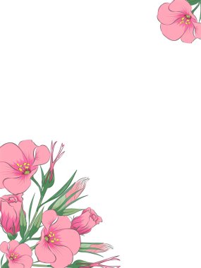 Eustoma 'nın bir dalı. Yakın plan. Mesaj için yer. Eustoma dallarının renkli görüntüsü. Tasarım elemanı. Vektör resmi.