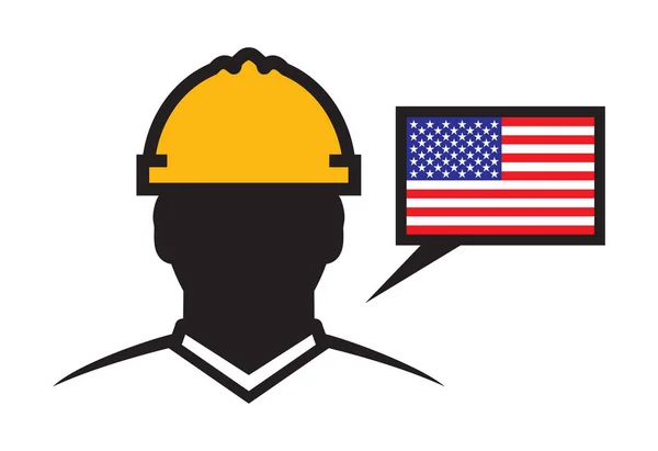 USA contractor vector icon — Stock Vector