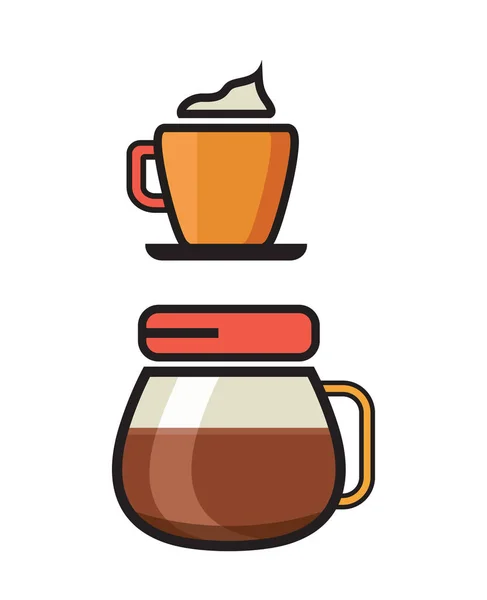 Kawa - ikona kawa - płaskie kawy ikony — Wektor stockowy