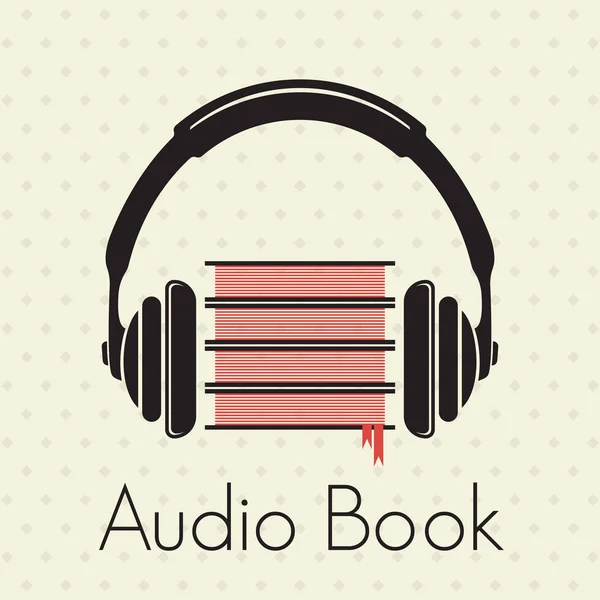 Signo para libro de audio con auriculares — Archivo Imágenes Vectoriales