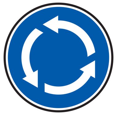 blue roundabout sign clipart