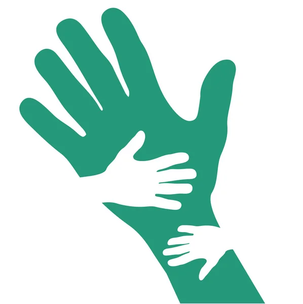 Взрослый и рука ребенка — стоковый вектор