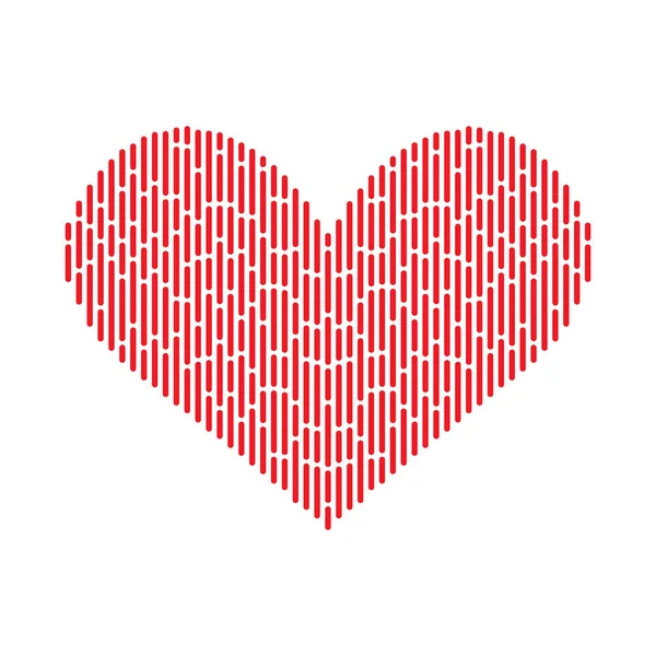 Rood hart op witte achtergrond — Stockvector