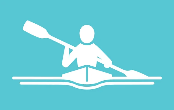 Vogatore in kayak — Vettoriale Stock