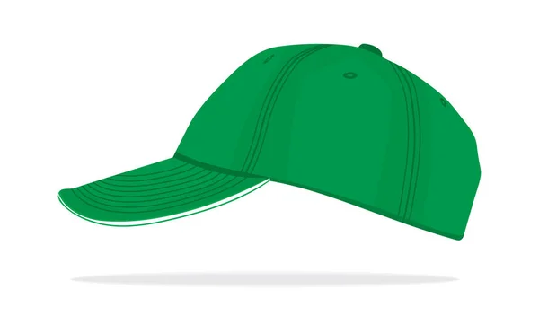Grüne Kappe auf weißem Hintergrund — Stockvektor