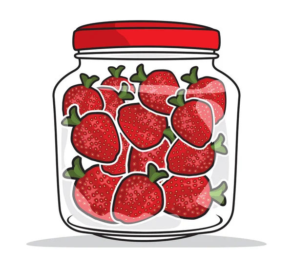 Φράουλες σε ένα βάζο — Διανυσματικό Αρχείο