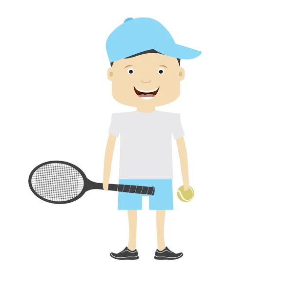 Jugador de tenis en blanco — Vector de stock
