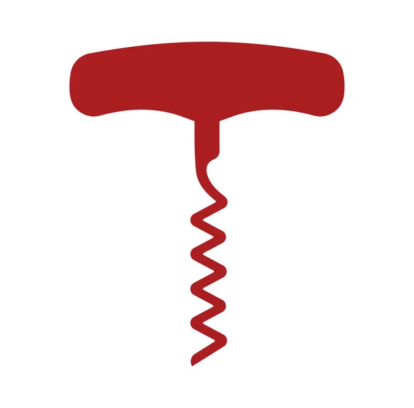 Ilustracja wektorowa korkociąg czerwony na białym tle — Wektor stockowy
