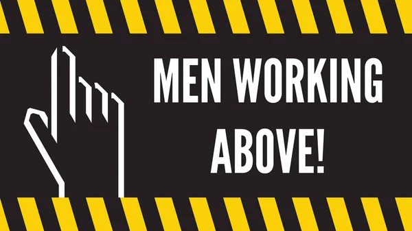 Ilustração vetorial dos homens que trabalham acima do sinal — Vetor de Stock