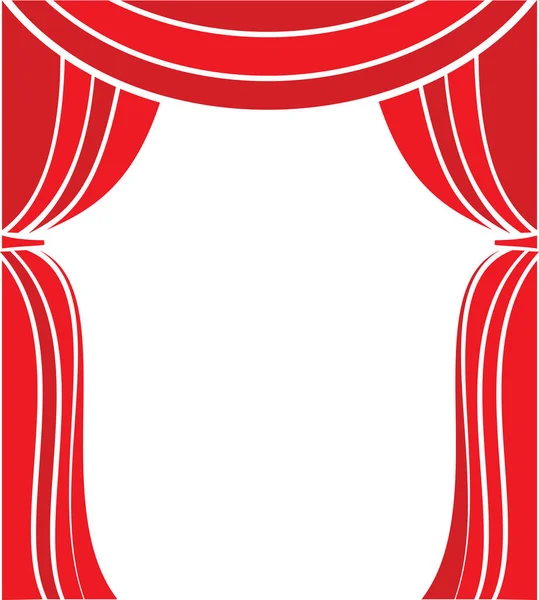 Vector illustration of the red stage curtain — Stock Vector