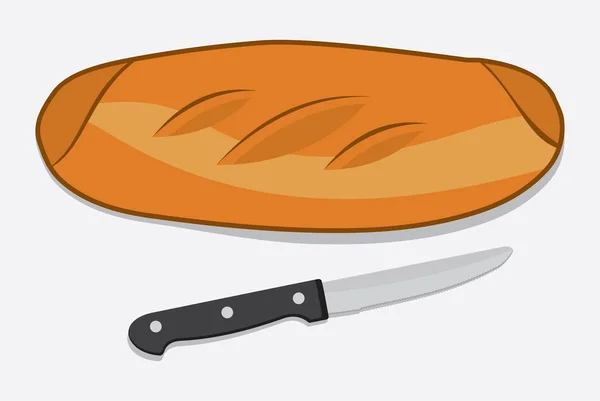 Brot und Messer — Stockvektor