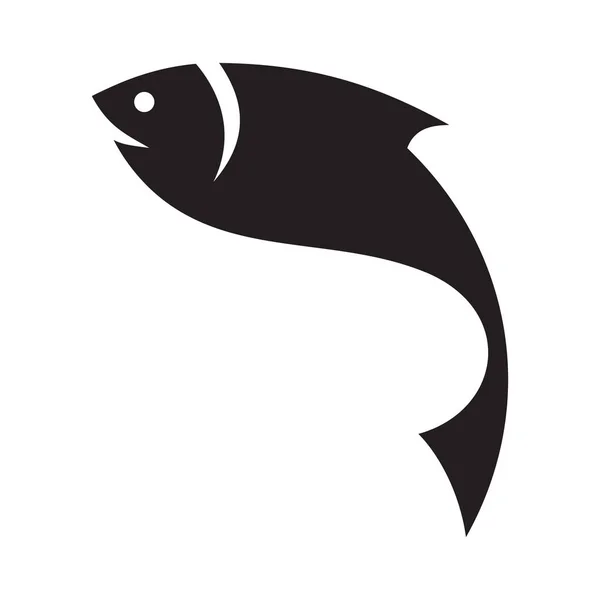 Чёрная рыба на белом фоне — стоковый вектор