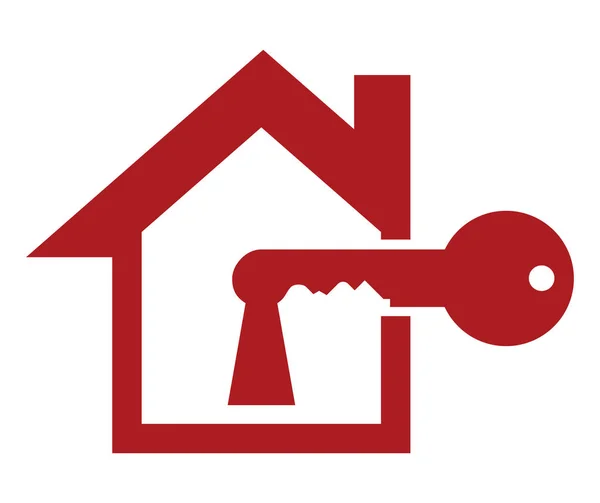 Nyckel med ett hus — Stock vektor