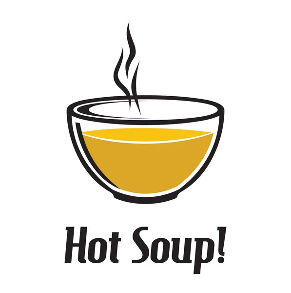 Vector illustration of the hot soup dish — Stock Vector