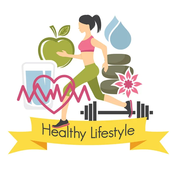 Concepto de estilo de vida saludable — Vector de stock