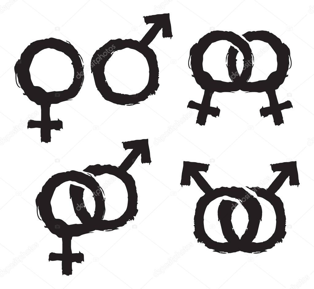 various combinations of a gender icons