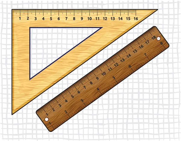 Pravítko a trojúhelník — Stockový vektor