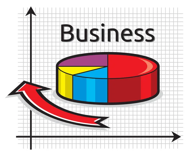Ilustração vetorial do gráfico de pizza de negócios —  Vetores de Stock