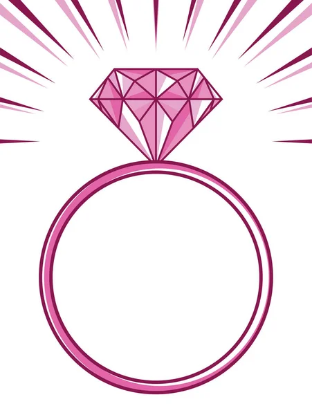 Vector illustration of the diamond ring — Stock Vector