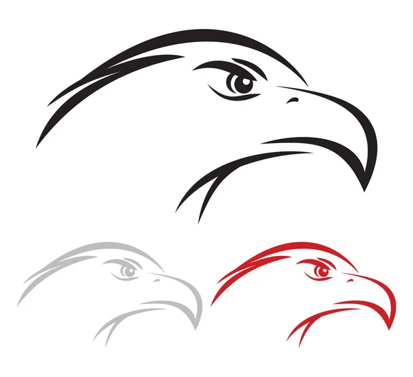 Hawk'ın kafa üç varyasyon — Stok Vektör