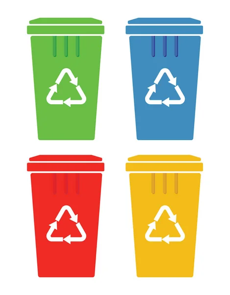 Varios contenedores de reciclaje — Vector de stock