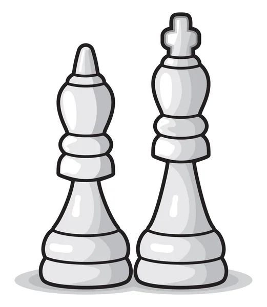 Pièces d'échecs d'un roi et d'une reine — Image vectorielle