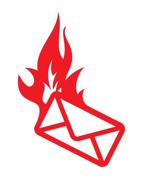 Enveloppe de courrier brûlant — Image vectorielle