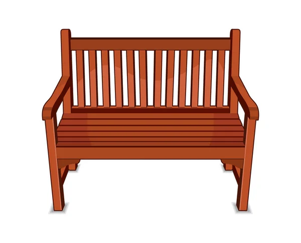 Banc en bois sur blanc — Image vectorielle